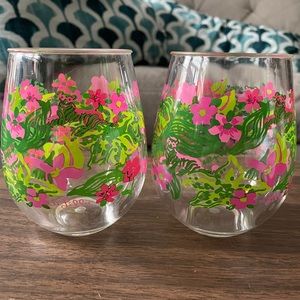 Lilly Pulitzer Stemless Wine Glasses